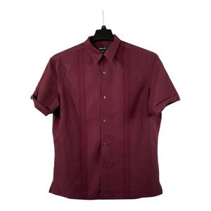 Claiborne Red Casual Button Down Shirt Classic Style